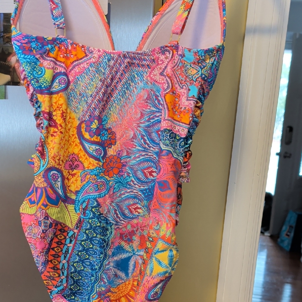 Bleu Rod Beattie Multicolor Paisley One Piece Swimsuit - Picture 5 of 7